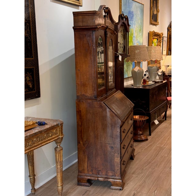 Early 18th Century Dutch Baroque Burl Walnut Drop-Front Secretary Desk For Sale - Image 17 of 18