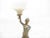 1930s German Art Deco Spelter Figural Lamp on Alabaster Base With White Frosted Glass Globe For Sale - Image 4 of 13