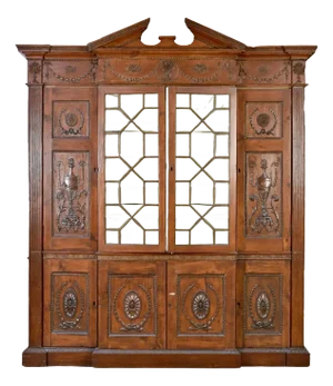 Early 19th Century English Pine Breakfront Cabinet