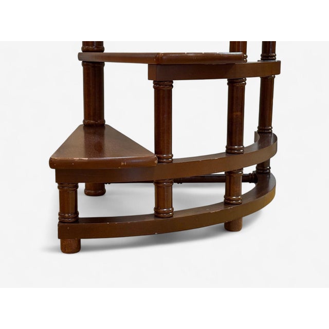 Brown Georgian, Mahogany, Spiral Library Steps, United States, 20th C. For Sale - Image 8 of 8