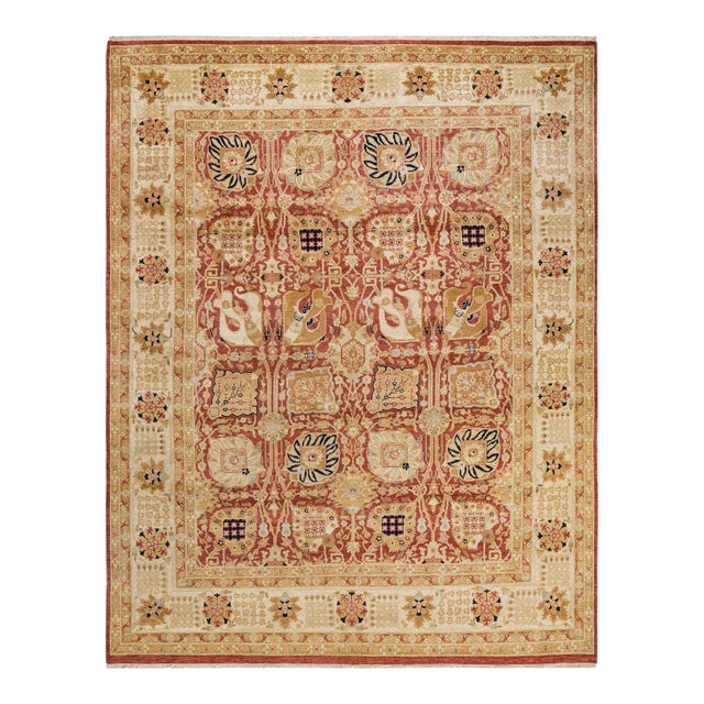 Vintage Traditional Hand Knotted Wool Area Rug, Orange - 8'0" X 10'2" For Sale - Image 9 of 9