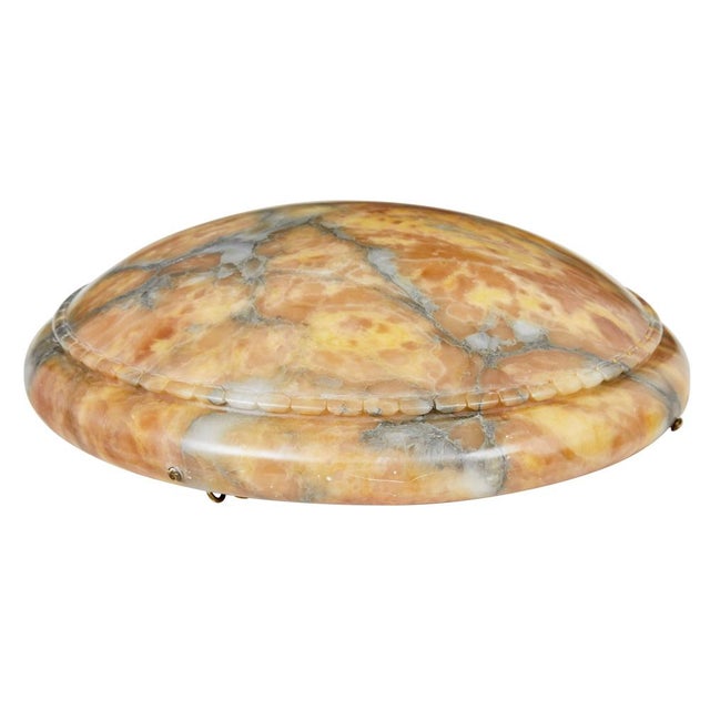 Art Deco Scandinavian Large Alabaster Pendant Light, 1930s For Sale - Image 6 of 8