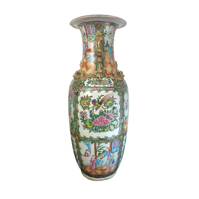 Chinese Chinese Export Porcelain Rose Medallion Vase, 23in, Canton, Ca. 1860 For Sale - Image 3 of 12
