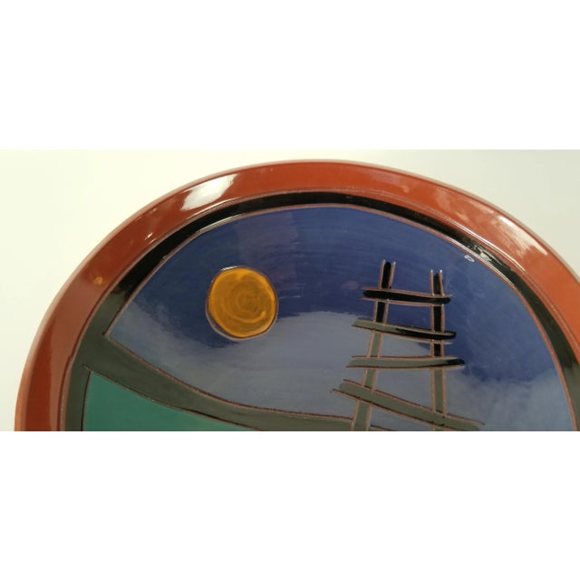 1990s 1990s Vintage Ken Artistic Hand-Painted Decorative Pottery Bowl For Sale - Image 5 of 10