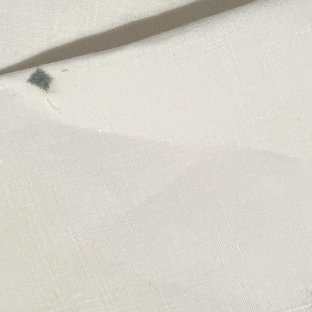 Antique Scalloped Hankies or Napkins in Cream With Blue Detail - Set of 3 For Sale - Image 4 of 4