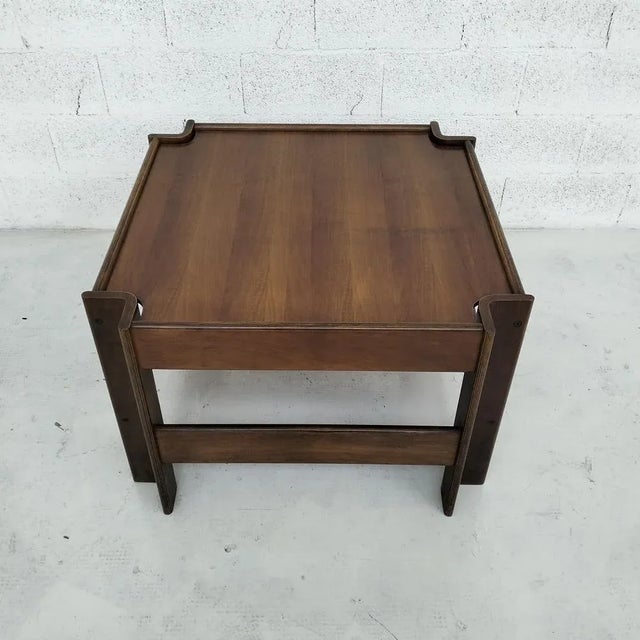 Brown Wooden Zelda Side Table attributed to Sergio Asti for Poltronova, 1960s For Sale - Image 8 of 10