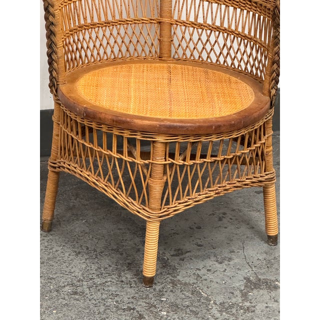 Woven Rattan Armchair, Vintage For Sale In San Francisco - Image 6 of 12