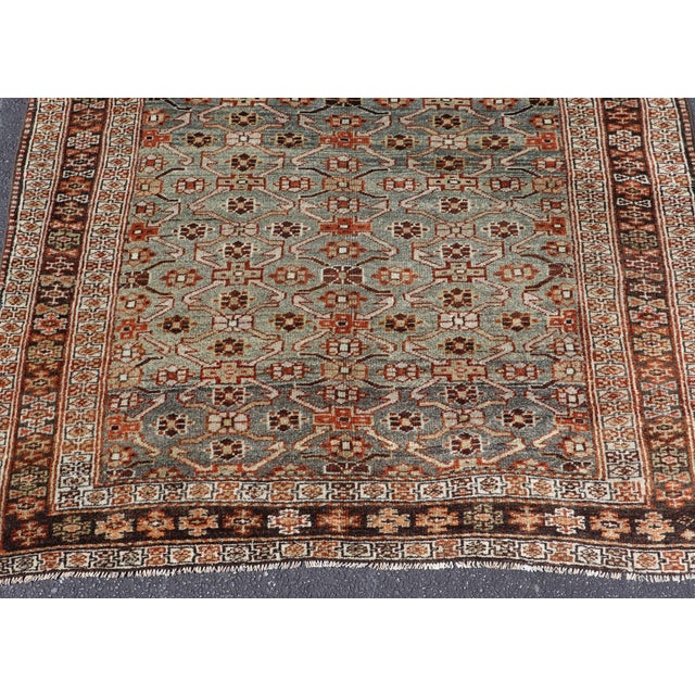 Antique Persian Kurdish Gallery Rug With Allover Geometric Design 5'1 X 10'6 For Sale - Image 13 of 15