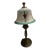 1930s Art Deco Signed Pairpoint Reverse Painted Lamp W/Bronze Base For Sale