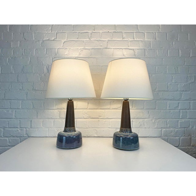 Modern Large 1080-3 Stoneware Table Lamps by Einar Johansen for Søholm, Denmark, 1960s, Set of 2 For Sale - Image 3 of 17