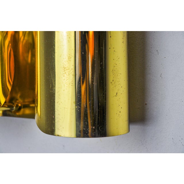 Gold Vintage Italian Wall Lamp in Brass from Foglios, 1970 For Sale - Image 8 of 10