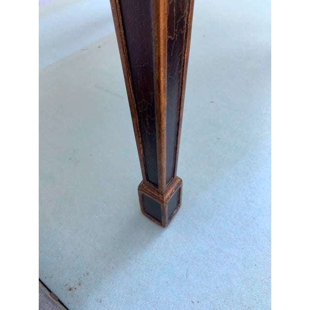 1960s Pair Vintage Black Arched Side Tables Gold Accented For Sale - Image 5 of 6