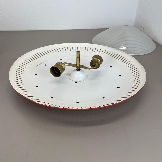 Modern Metal and Glass Flushmount Light in the style of Gio Ponti, Italy, 1950s For Sale - Image 14 of 18