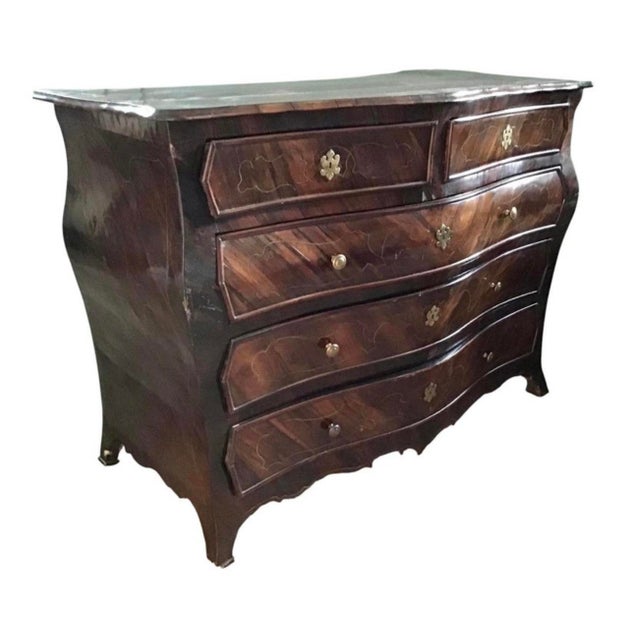Large 18th Century Italian Rosewood Rococo Commode For Sale - Image 4 of 11