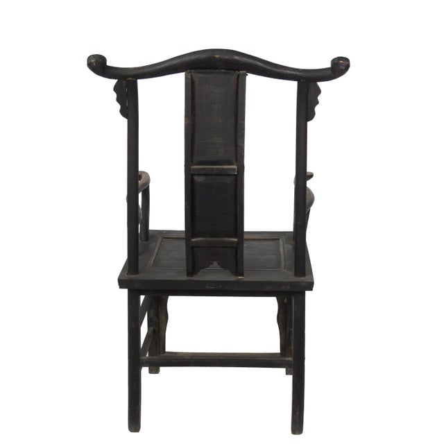 Black Antique Chinese Black Armchairs - a Pair For Sale - Image 8 of 12