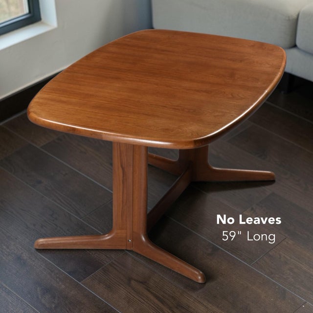 Mid-Century Modern Expanding Danish Teak Oval Trestle Leg Dining Table by Rasmus For Sale - Image 3 of 17