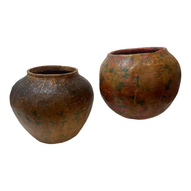 Vintage Asian Papier Mache Bowls For Sale
