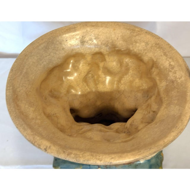 Vintage Majolica Monkeys Under a Fruit Tree Ceramic Cachepot/ Planter For Sale - Image 10 of 12