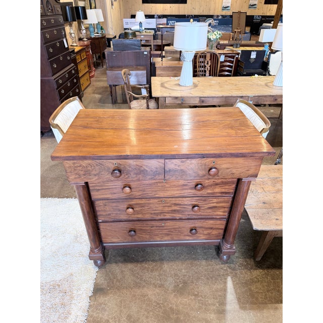 Traditional Antique Colonial Australian Cedar Chest of Drawers With Turned Columns For Sale - Image 3 of 10