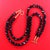 Traditional Elegant 17-Inch Two-Strand Black Agate Necklace by Aria Jewelry For Sale - Image 3 of 4