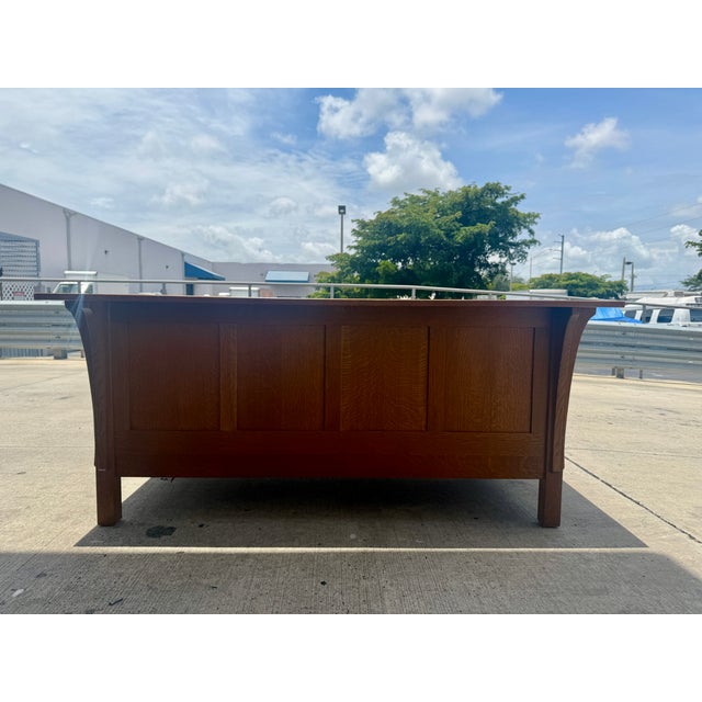 Brown 1990s Stickley Craftsman Prairie Settle Loveseat For Sale - Image 8 of 12