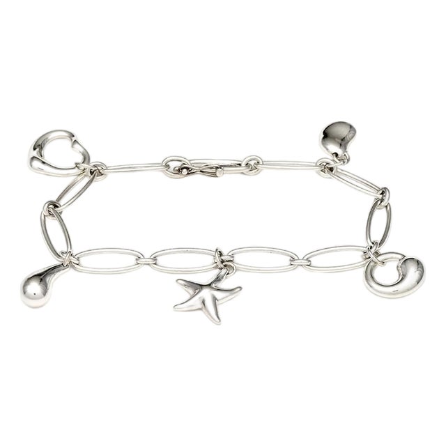 Sterling Tiffany & Co. Elsa Peretti Charm Link Bracelet For Sale