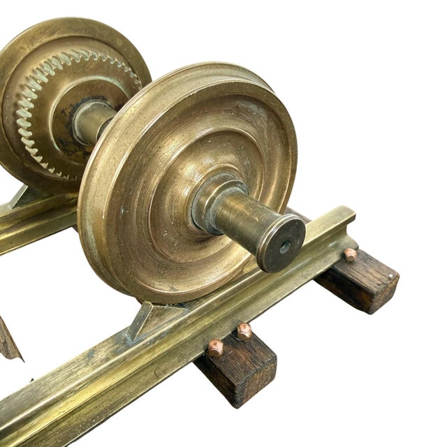 Vintage Brass Railway Wheelset Display Model Paper Press, 1920s For Sale - Image 9 of 10