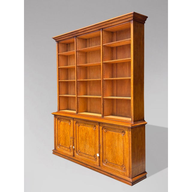 French Tall Oak Open Bookcase, 1850s For Sale - Image 4 of 12