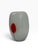A quiet, sculptural studio art-glass vase in satin-frosted white glass, decorated with a single red poppy-like bloom on a...