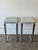 Vintage Pair of Milo Baughman Style Barstools in Blue-Gray Alligator Vinyl For Sale In Los Angeles - Image 6 of 11