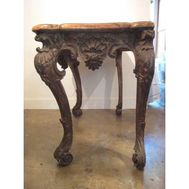 Italian Antique, Silver Gilded, Italian Console For Sale - Image 3 of 7