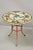 Modern Dragonfly Mosaic Tile Round Stone Top Iron Base Patio Side Tables - a Pair For Sale - Image 3 of 13