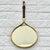 Mid-Century Handheld Vanity Mirror in Brass, Leather and Rattan, Sweden, 1950s For Sale - Image 4 of 8