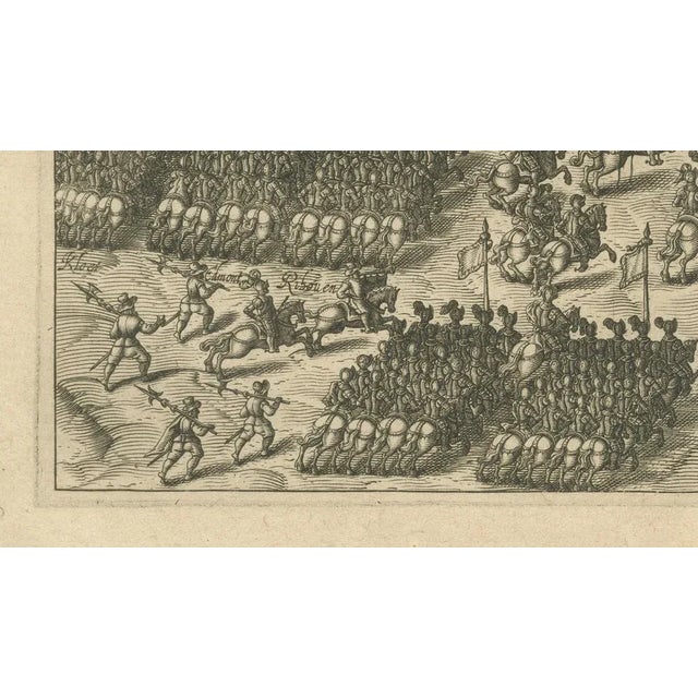 Paper Dolendo, Battle of Turnhout, Dutch and English Victory over Spanish, 1700, Print For Sale - Image 7 of 10