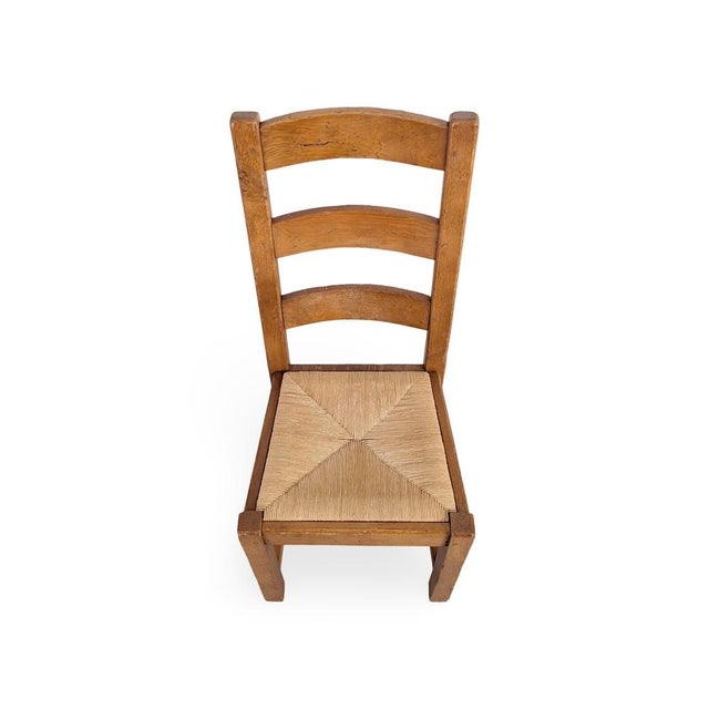 Wood Vintage French Oak Chairs, 1950s, Set of 4 For Sale - Image 7 of 11