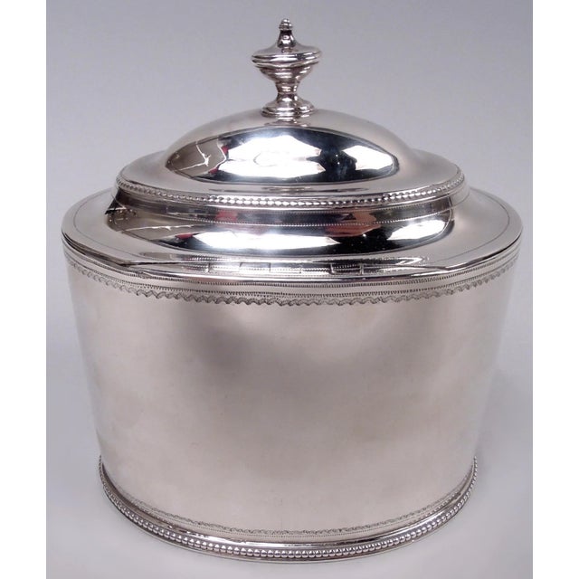 Neoclassical Hester Bateman Tea Caddy Georgian Neoclassical English Sterling Silver 1784 For Sale - Image 3 of 12