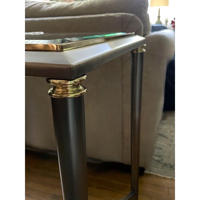 1990s Design Institute America (Dia) Mixed Metal Console Table - Milo Baughman Style For Sale - Image 14 of 18