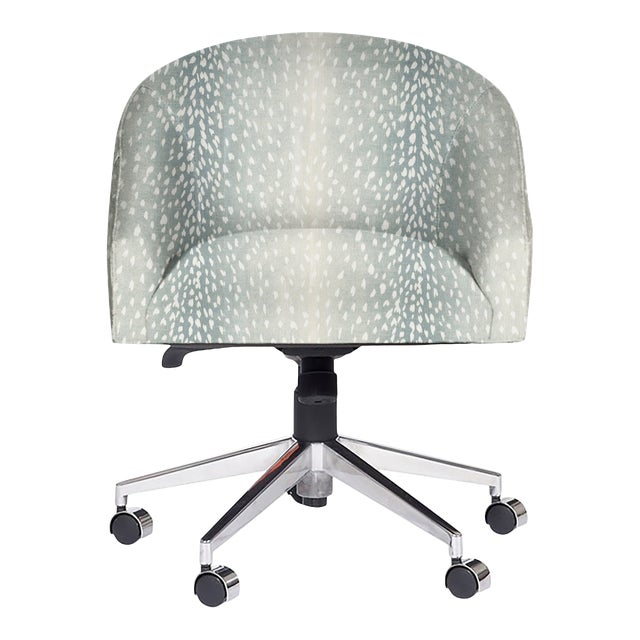 Hallie Desk Chair in Posh Aqua For Sale