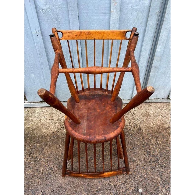 Pair Antique Yellow Pine Side Chairs, 19th Century For Sale - Image 10 of 11