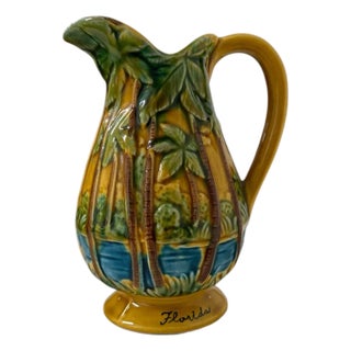 Vintage Florida Souvenir Palm Tree Pitcher For Sale