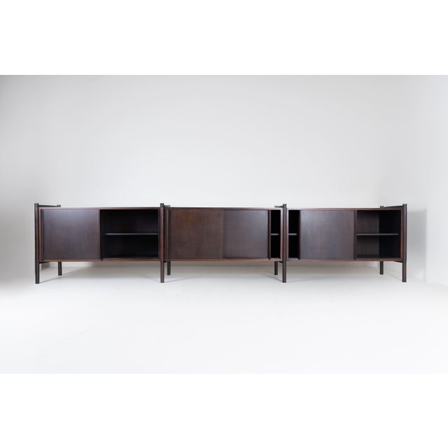 Wood Archimede Sideboards by Hizori Fukuoh for Gavina, 1960s, Set of 3 For Sale - Image 7 of 10