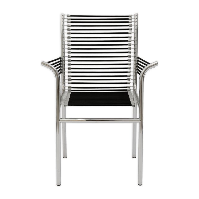 Modern Pair of Rene Herbst Highback Sandow Cord Chairs For Sale - Image 3 of 10