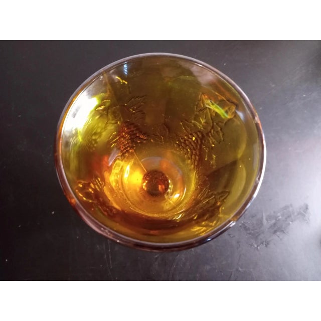 Contemporary Vintage Indiana Glass Marigold Harvest Carnival Glass Goblet For Sale - Image 3 of 7