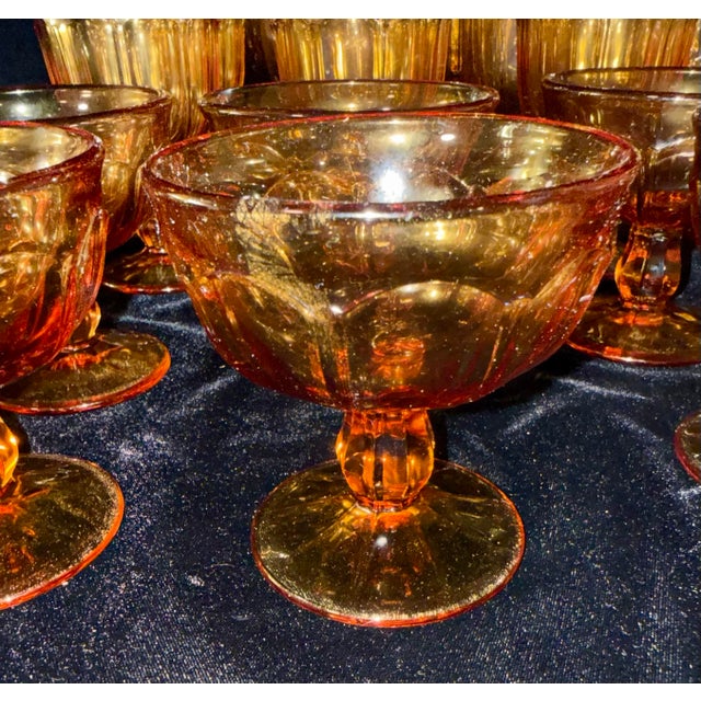 Noritake 1960s Mid Century Modern Noritake Provincial Set of Amber Goblets - 24 Pieces For Sale - Image 4 of 9