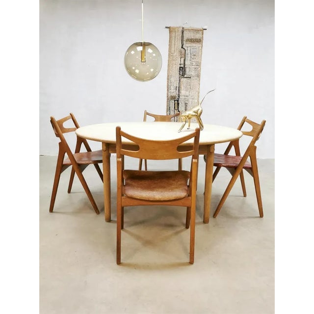 Mid-Century Danish Sawbuck Dining Chairs by Hans Wegner, Set of 4 For Sale - Image 4 of 8