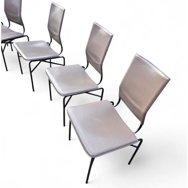 Brown Dining Chairs by Ross Littell for Matteo Grassi, Set of 6 For Sale - Image 8 of 18