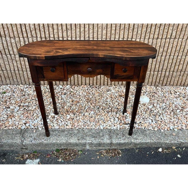 Vintage Pine Kidney Shape Vanity Dressing Table For Sale - Image 10 of 11