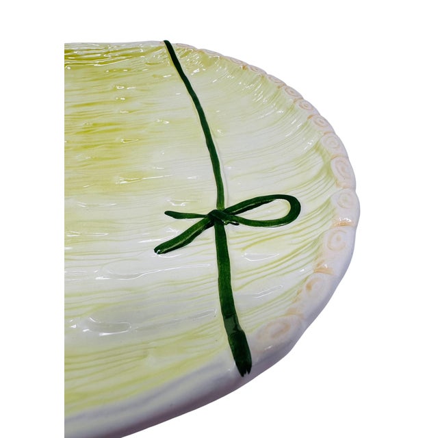 1990s Vintage Casafina Portuguese Majolica Asparagus Serving Platter, 12" For Sale - Image 5 of 12