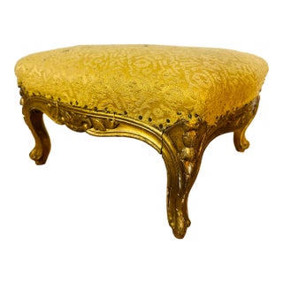 Antique French Gold Gilt Footstool For Sale