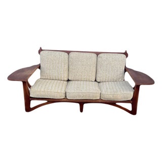 1930s Rare Transitional Modern Colonial Creations Paddle Arm Sofa by Herman DeVries for Cushman of Vermont For Sale